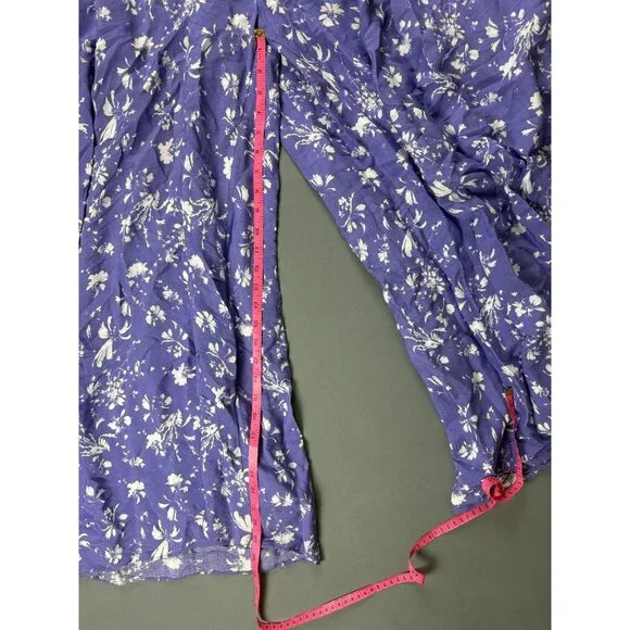 Free people Color My World Wide-Leg Jumpsuit XS Womans Lilac Purple Floral Print - Picture 8 of 8
